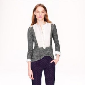 JCrew Tuxedo Bib Sweatshirt in Navy Blue!